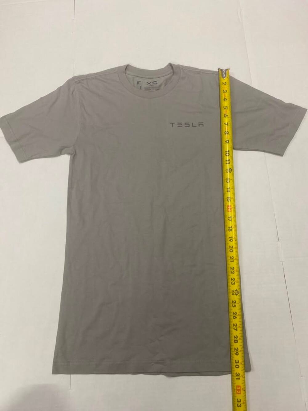 Tesla Mens XS Gray Logo Short Sleeve Cotton T Shirt Pre Owned